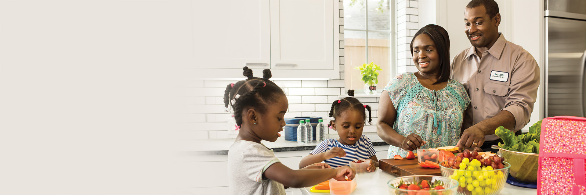 Family eating healthy meal
